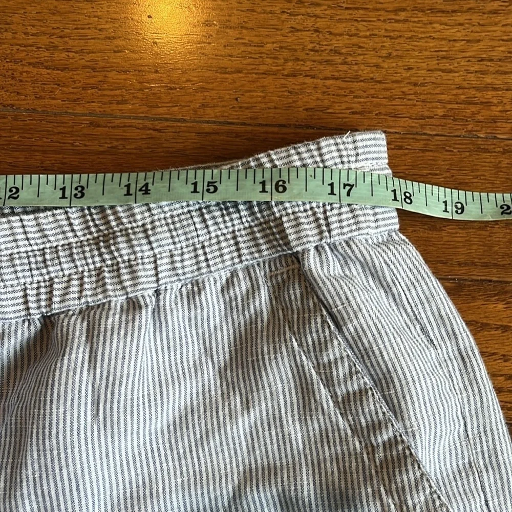 Talbots | Billy Blue & White Stripe Washed Linen Cotton Blend Shorts Size XLP‎